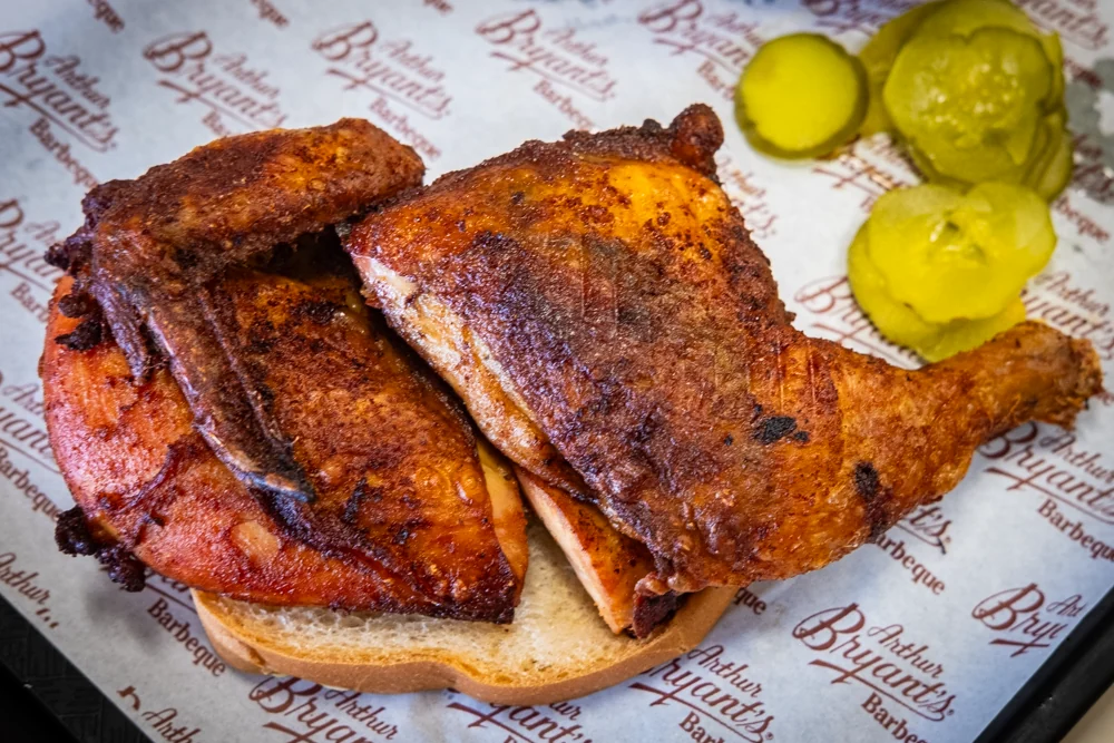 Half chicken with pickles